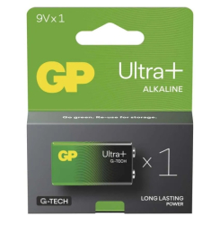 baterie alkalická GP Ultra+ (G-TECH) 9V (6LR61), krabička 1ks