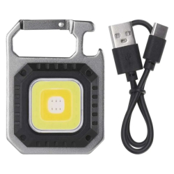 mini nabíjecí svítilna - přívěšek LED COB, 150-750 lm, Li-Pol 500 mAh