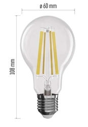 žárovka LED Filament A60, 11W, E27, 1521lm, 4000K (neutr.bílá) stmívatelná