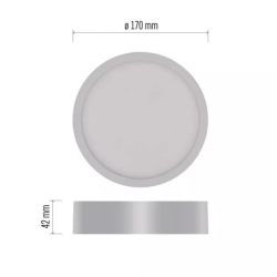 LED svítidlo NEXXO kruh 170, přis.bílé, 12,5W, 1100lm, 4000K (neutr.bílá), IP40/20