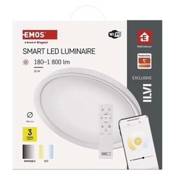 LED sv. ILVI WiFi  kruh 400mm, přis.bílé, 30W, stmív. 180-1800lm, 2700-6500K, IP20 GoSmart